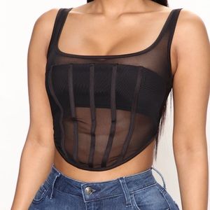 Mesh corset top